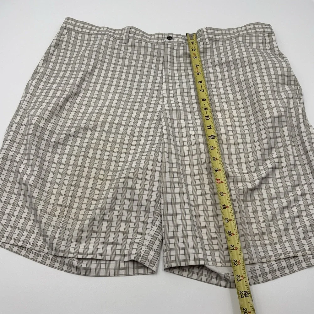 Dunning Golf Shorts Mens 42 Gray‎ Plaid Performance Stretch Flawed Read